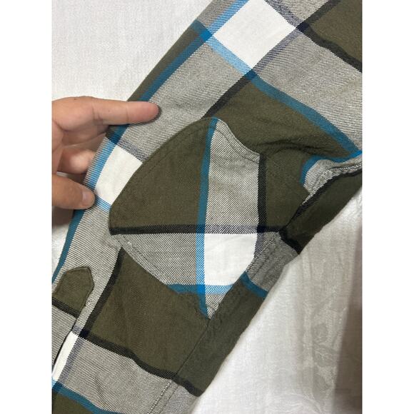 Vintage Shacket Large Flannel Button Up Shirt Jacket Quilt Lined Pockets Amplify - Picture 11 of 13